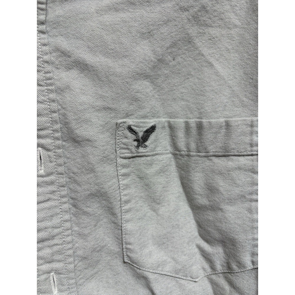 American Eagle Outfitters Men's XL Gray Classic Fit Embroidered Button-Down LS - Picture 2 of 6
